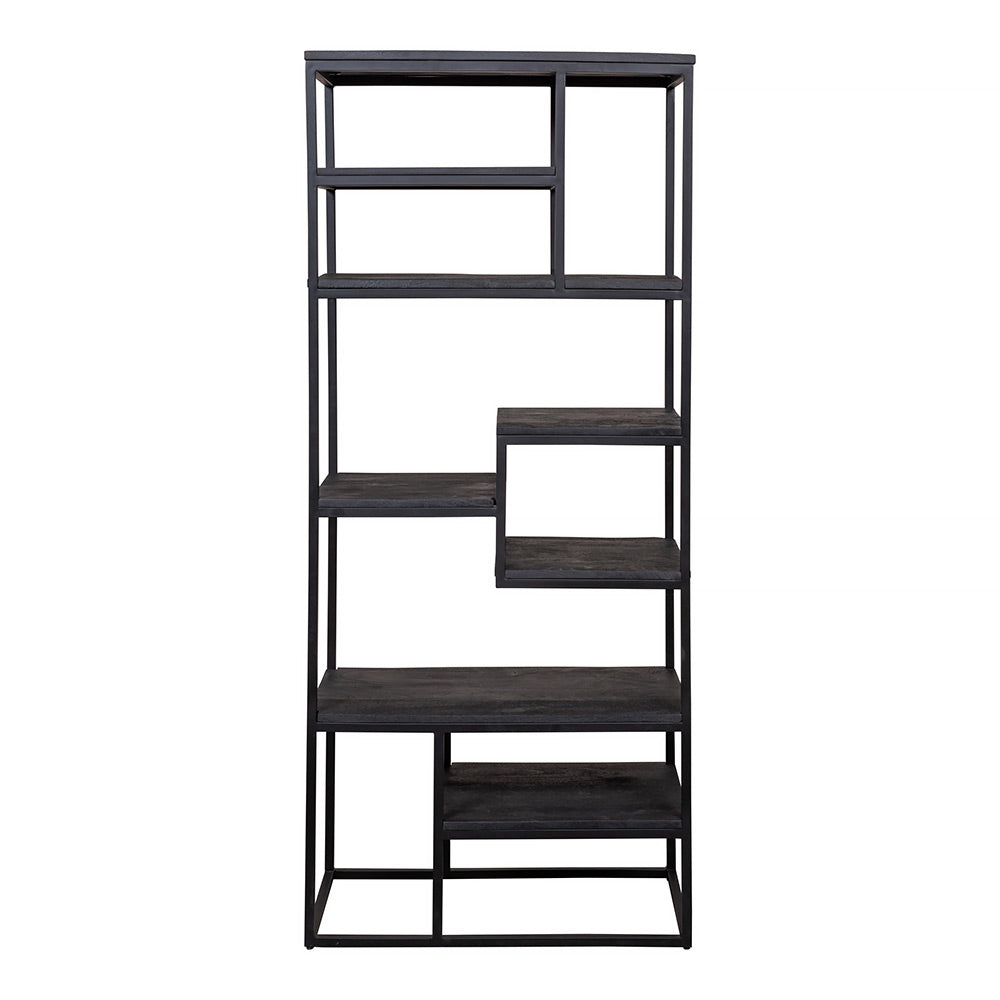 Mangohouten Vakkenkast Bowi 80 cm Zwart