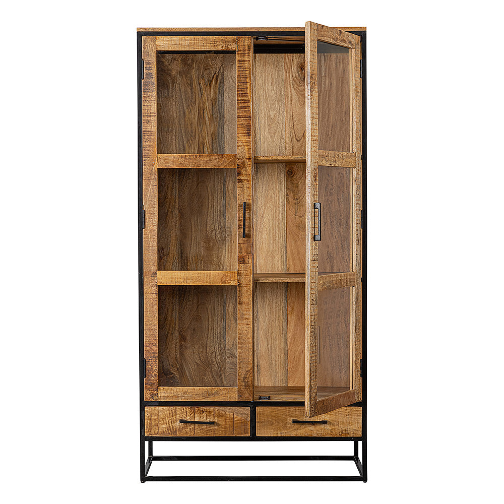 Mangohouten Vitrinekast Owen 95 cm