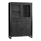 Mangohouten Vitrinekast Britt 115 cm Zwart