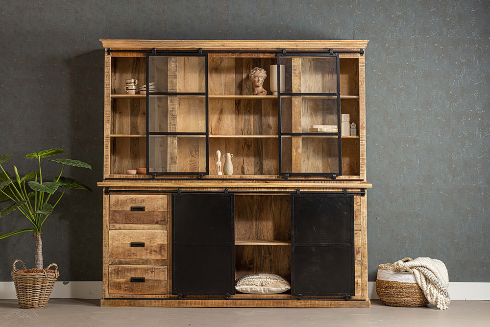 Mangohouten Buffetkast Milan 190 cm Recht