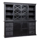 Mangohouten Buffetkast Milan 160 cm Dubbele Deurtjes X Zwart