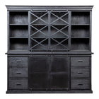 Mangohouten Buffetkast Milan 160 cm Dubbele Deurtjes X Zwart