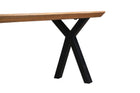 Mangohouten eetkamerbank Emma X-poot 160x40 cm