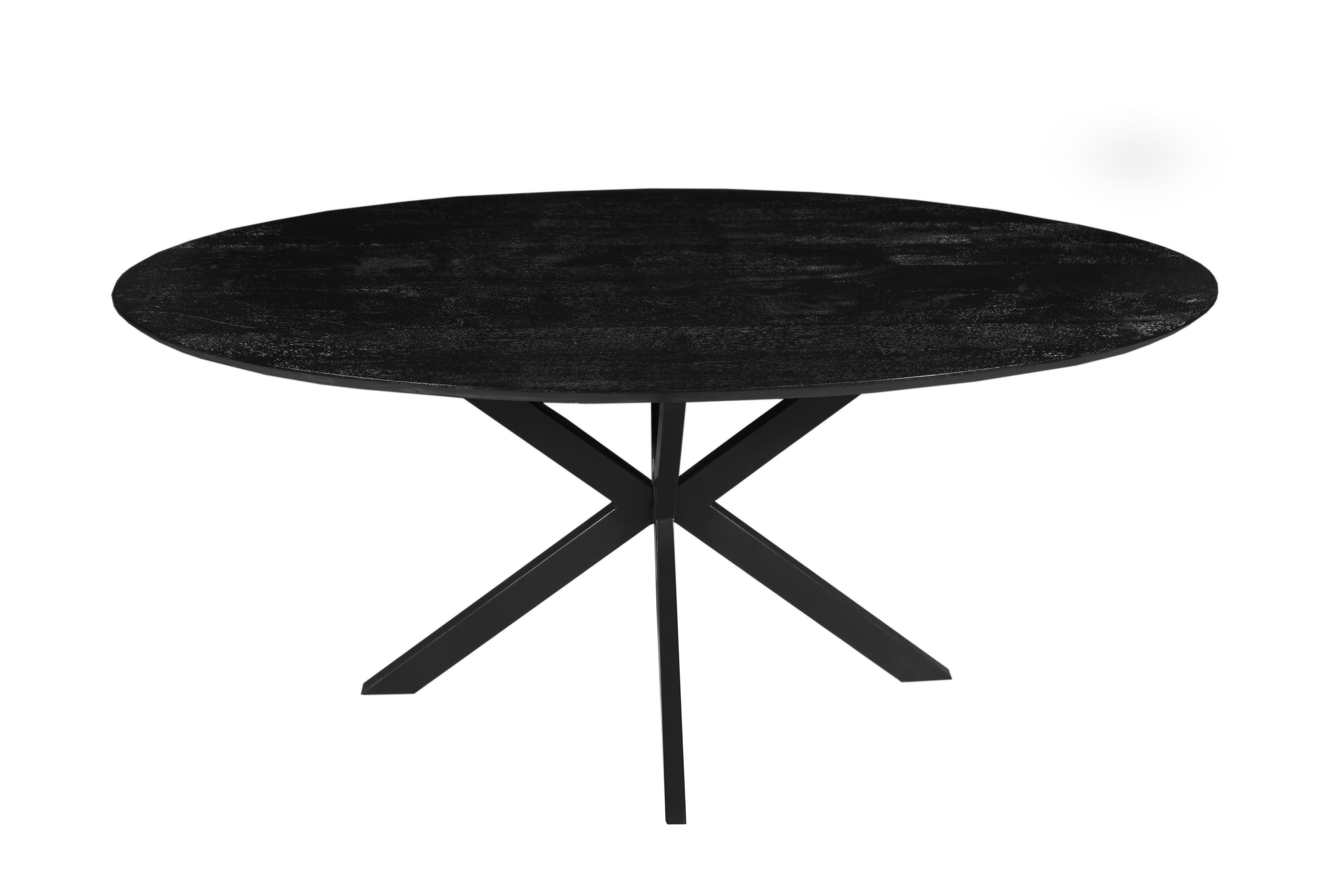 Mangohouten Eettafel Ovaal Julia 240x110 cm Zwart (2,5 cm)