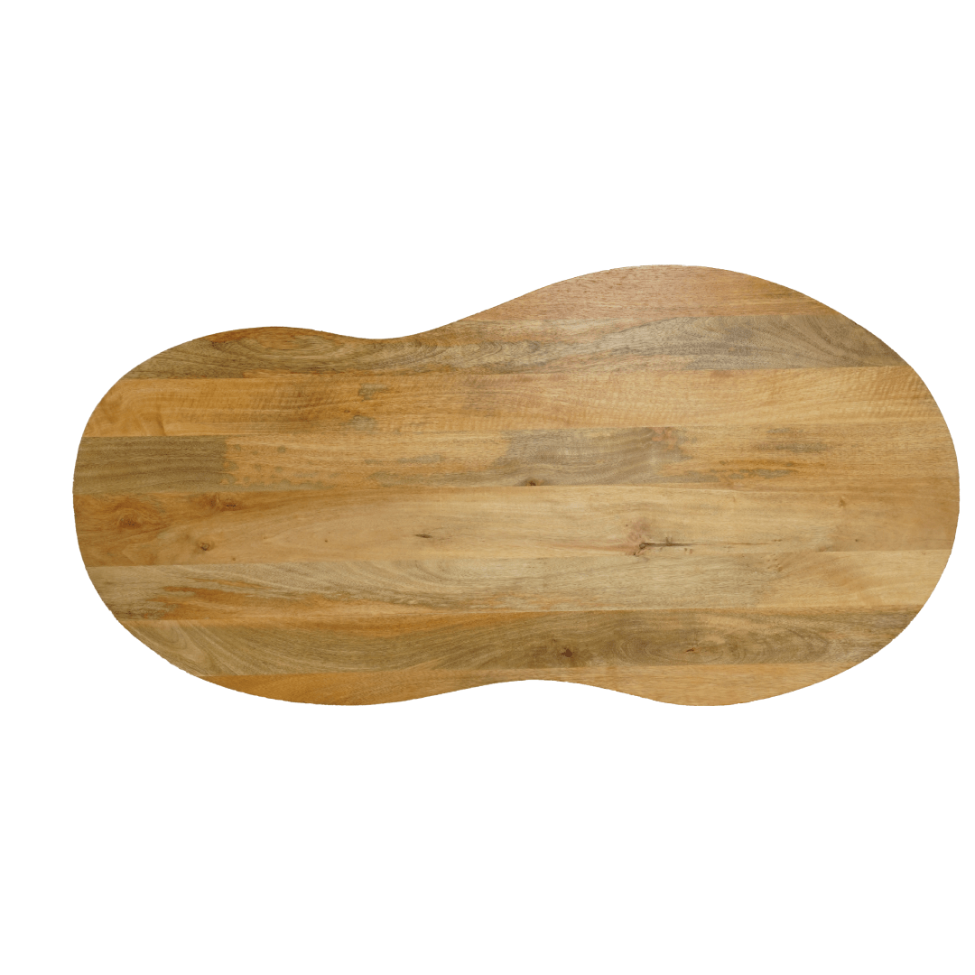 Mangohouten Salontafel Odin Organische Vorm Massief