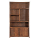 Mangohouten Wandkast Evan 120 cm Walnoot (5 open vakken, 2 deuren)