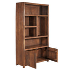 Mangohouten Wandkast Evan 120 cm Walnoot (5 open vakken, 2 deuren)