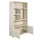 Mangohouten Wandkast Evan 120 cm Crème (5 open vakken, 2 deuren)