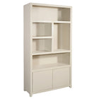 Mangohouten Wandkast Evan 120 cm Crème (5 open vakken, 2 deuren)