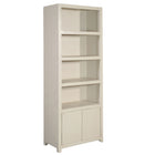 Mangohouten Wandkast Evan 80 cm Crème (4 open vakken, 2 deuren)