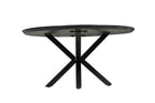 Zwarte ronde eettafel met zwart onderstel