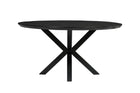 Zwarte eettafel met zwart onderstel 